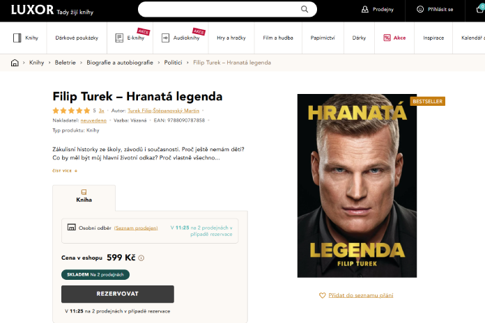 Kniha Hranatá je dostupná i v Luxoru. Označeno jako bestseller