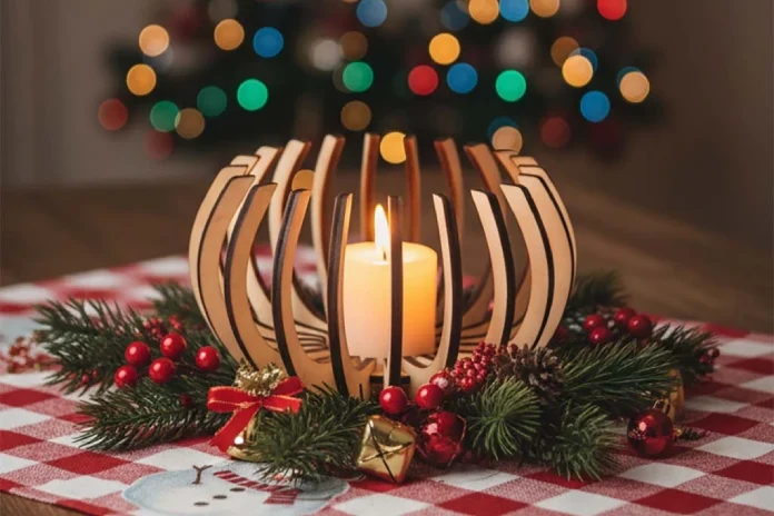 Vánoční svícen na čajové svíčky